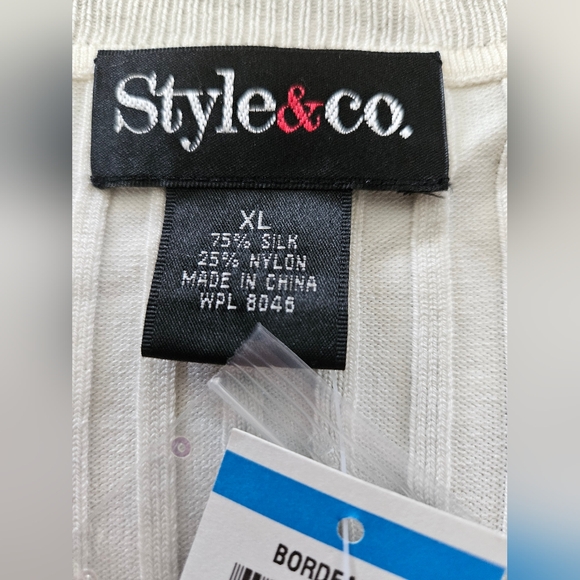 NWT - Silk Blend Style&co. Winter White Festive Jersey - Size XL - Picture 2 of 10